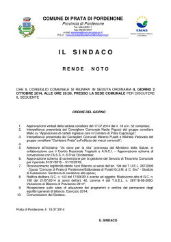 ordine del giorno - Comune di Prata di Pordenone