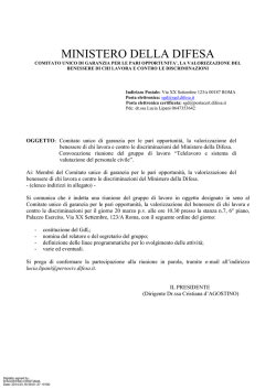 Convocazione del GdL del CUG