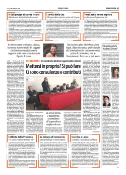 Mettersi in proprio si pu&ograve; fare - Ci sono consulenze e contribuiti