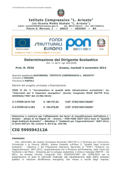 Determina di conferma dei verbali di gara e aggiudicazione
