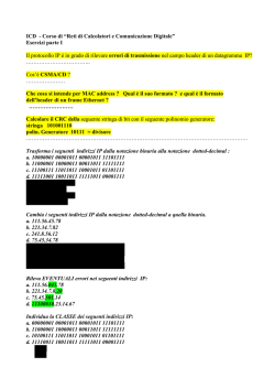 esercizi 1 : Indirizzamento IP
