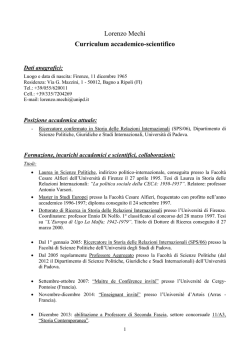 Curriculum accademico di Lorenzo Mechi - Didattica