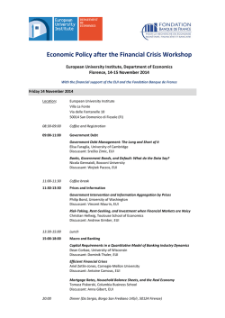 Economic Policy after the Financial Crisis Workshop