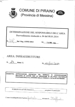 Approvazione definitiva del verbale di aggiudicazione relativo ai