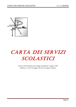 CARTA DEI SERVIZI SCOLASTICI I. C. A. MANZI