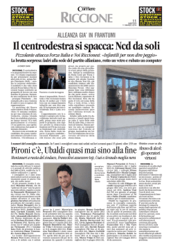 110314 Corriere di Romagna - Onorevole Sergio Pizzolante