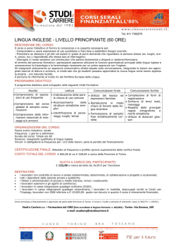 INGLESE - Livello principiante