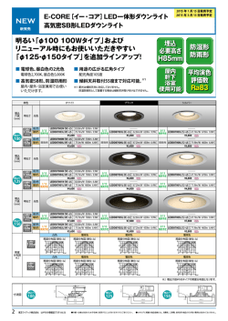明るい「&phi;100 100Wタイプ」および リニューアル時にもお