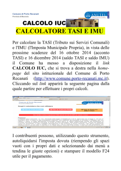 calcolo iuc tasi imu - Comune di Porto Recanati
