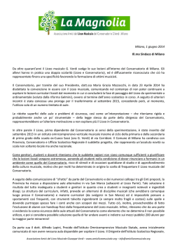 Milano, 1 giugno 2014 Ill.mo Sindaco di Milano Da oltre quarant