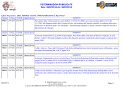determinazioni pubblicate dal: 28/07/2014 al: 28/07