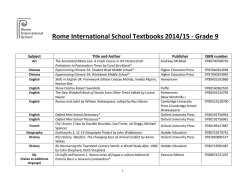 Rome International Middle School Textbooks 2008/9 &ndash; Grade 9