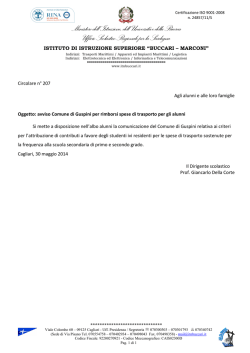 Circolare n&deg; 207/2013.2014 - Cagliari - Buccari