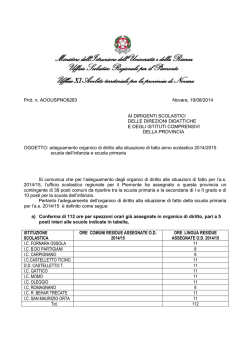 prot. n. 6263 del 19.08.2014 - MIUR &ndash; Ufficio Scolastico Regionale