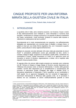 cinque proposte per una riforma mirata della