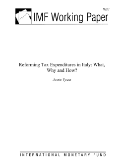 Reforming Tax Expenditures in Italy