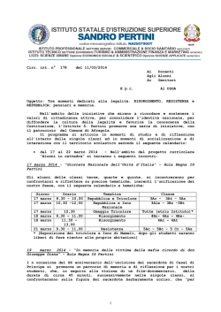 1 Circ. int. n&deg; 178 del 11/03/2014 Ai Docenti Agli Alunni