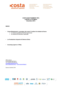 Cartella stampa COSTA EDUTAINMENT SPA dicembre 2014