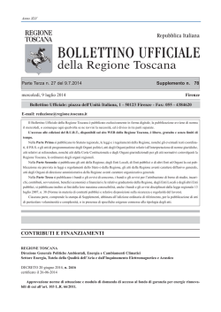 Bando - Regione Toscana