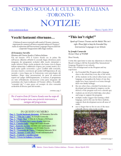 NOTIZIE - Centro Scuola e Cultura Italiana