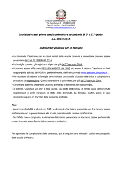 Iscrizioni 2014/15 indicazioni per le famiglie