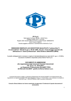 Documento ammissione quotazione obbligazioni IPI