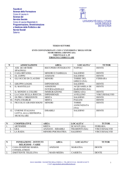 terzo settore (triennale) - Istituto Universitario Suor Orsola Benincasa