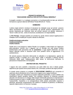 Progetto Interclub RRCC TV Educazione Cinofila per IPM