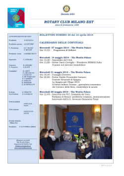 Bollettino nr. 30 - Rotary Club Milano Est