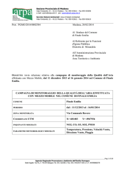Campagna di monitoraggio qualit&agrave; aria Finale Emilia