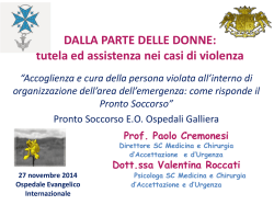 DALLA PARTE DELLE DONNE: tutela ed assistenza nei casi di