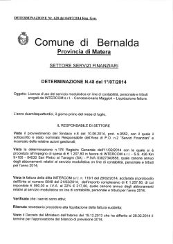 DETERMINA N.620 R.G. 2014