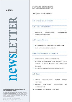 Newsletter n. 20 (III&deg; numero Anno 2014)