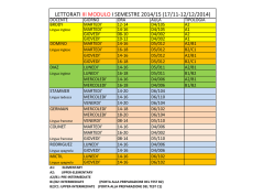LETTORATI III MODULO I SEMESTRE 2014/15 (17/11
