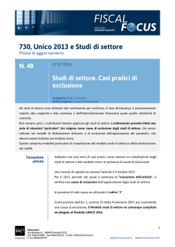 730, Unico 2013 e Studi di settore