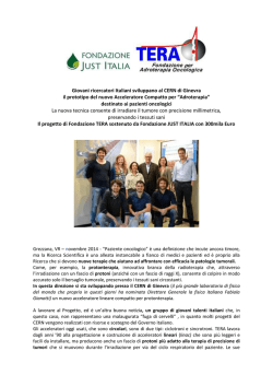 Giovani ricercatori Italiani sviluppano al CERN di Ginevra il prototipo