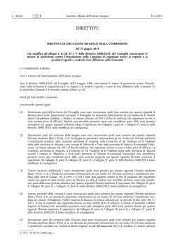 DIRETTIVA DI ESECUZIONE 2014/&bull;83/&bull;UE DELLA
