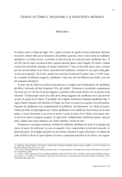 Giorgio de Chirico, Apollinaire e la ritrattistica metafisica