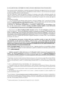 Il Pagamento Del Contributo Unificato Ed Il Processo Civile Telematico