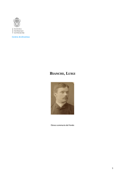 BIANCHI, LUIGI - Centro Archivistico