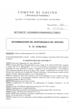 determina n. 340/2014 sgravio cartella pagamento ici 2006/2007