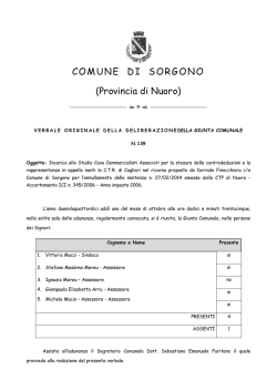 COMUNE DI SORGONO (Provincia di Nuoro)