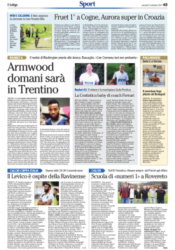 Armwood domani sarà in Trentino