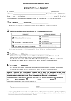Modulo iscrizione classi 2-3-4-5 - ITI Francesco Severi di Padova