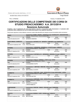 Calendario certificazioni aggiornato