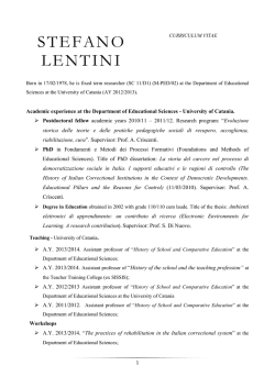 Curriculum Vitae - Facoltà di Scienze della Formazione