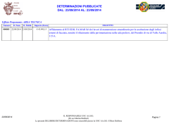 determinazioni pubblicate dal: 23/09/2014 al: 23/09