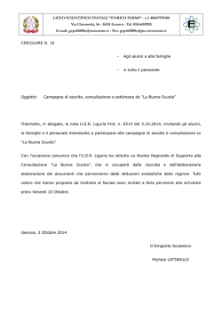16 Campagna di ascolto e consultazione La Buona Scuola