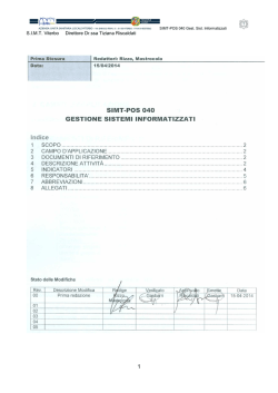 SIMT-POS 040 Gestione Sistemi Informatizzati