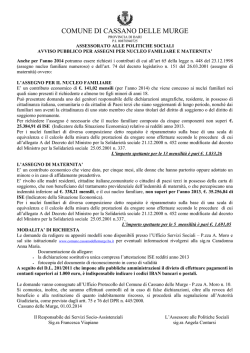 manifesto assegni 2014 - Comune di Cassano delle Murge